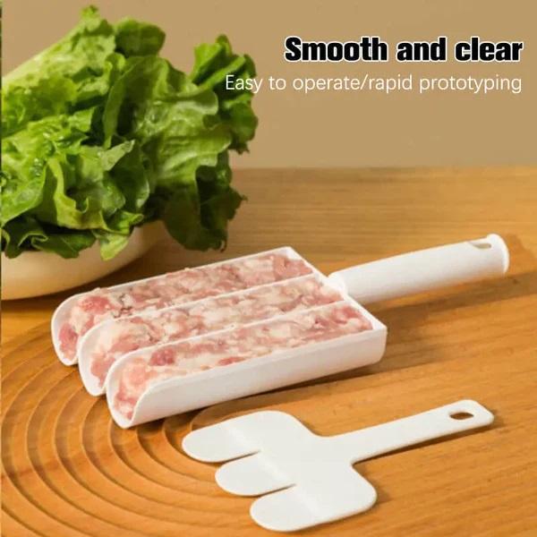 White Kabab Maker with 3-Section Mold ABS Plastic