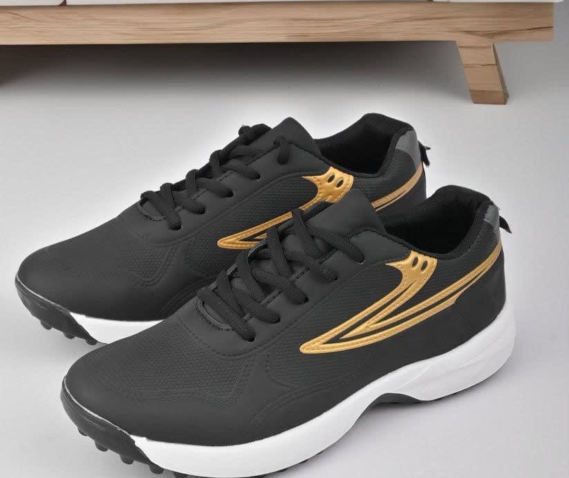 Stylish Durable Sports Shoes Black Gold Pakistan